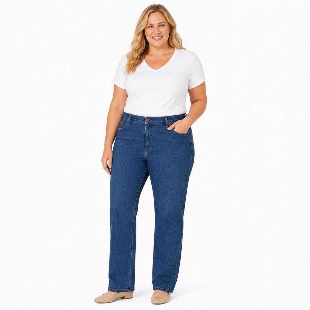 Ruby Rd Women’s 18W Blue Jeans 31” Inseam Straight Leg Stretch Denim